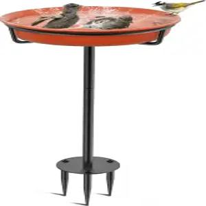 VeyFolzin.st 야외용 조류 목욕 정원 청소를 위한 분리형 독립형 헤비 듀티용 볼 스파 및 금속 말뚝