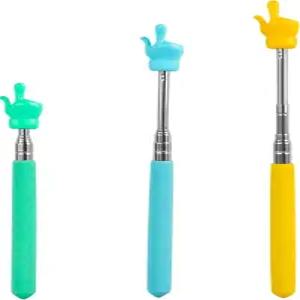 교실용 접이식 손가락 포인터 스틱 교실 화이트보드 포인터용 확장형 텔레스코픽 프레젠테이션 교사 (3팩)