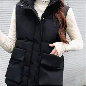 하프넥 패딩조끼 목 여자 베스트 아우터 올라오는 레이어드