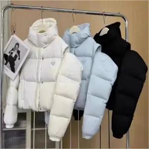 패딩 소매 겸 숏 투인원 탈부착 후드 여자 점퍼 조끼