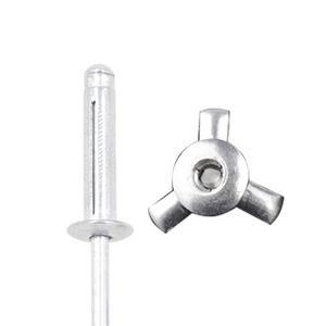 50개  3.2mm 4.0mm 접이식 블라인드 리벳 삼중 라운드 헤드 알루미늄 합금 실버 트라이 그립