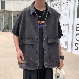 캐주얼재킷 기본재킷 2컬러 간절기재킷 루즈핏 남자재킷 조끼 포켓