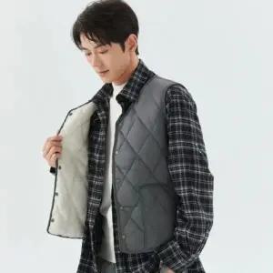 베스트 마름모 기모 누빔 사무실 조끼 안감 남성 패딩