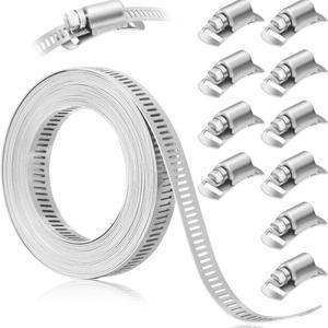 스테인리스 스틸 조절식 웜 기어 스크류 밴드 호스 클램프 세트 파이프 연료 튜브 수도꼭지 고정 장치 분류