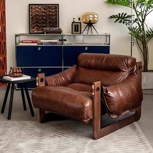 빈티지 1인 소파 가죽 싱글 의자 럭셔리 거실 북유럽 암체어