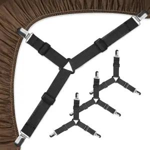 젤리모니 침대 시트 스트랩 금속 클립이 있는 조절 가능한 탄성 패스너 침대용 홀더 매트리스 커버 소파