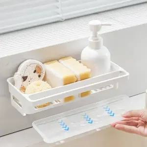 ( )흡착식 주방 수세미 거치대 싱크대 물빠짐 수세미 선반 받침대 건조대