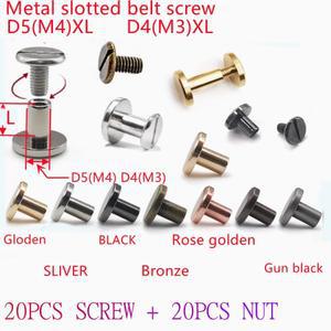 20sets D5(m4) D4(m3) 슬롯 형 금속 바인딩 시카고 나사 손톱 스터드 리벳  앨범 달력 가죽 공예 벨트