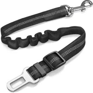 CGZY 조절 가능한 반려견 안전벨트 ？ 튼튼한 접이식 신축성 있는 나일론 반려동물 안전 하네스 블랙