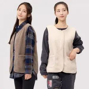 노카라 뽀글이 조끼 플리스 양털 베스트