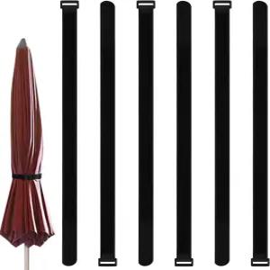 6pcs 파티오 우산 스트랩 조절 가능한 파라솔 나일론 타이 교체 안전 정원 비치용