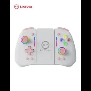 호환  LinYuvo KS42 Meteor Light 무선 조이패드 스위치LiteOLED용 8색 RGB 조명 프로그래밍 가능 터보 및