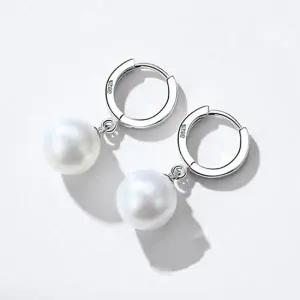 ( )자연주의 고혹적이고 S925 진주 단아한 실버 8mm 귀걸이
