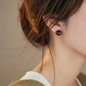 (색상 6미리)호안석 옐로우 귀걸이 10mm 8 타이거아이 6 원석 자연주의