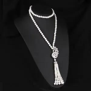 우아한 브로치겸용 롱 심플 스완 진주 3종 진주목걸이 긴 럭셔리