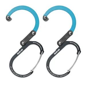 GEAR AID HEROCLIP 카라비너 클립 및 후크 (스몰), 지갑, 유모차 및 백팩용, 블랙 앤 블루, 2팩