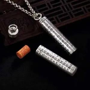 ( )각인 실버 S990 불경 목걸이 만트라 개방형 팬던트