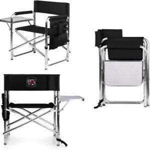 피크닉 타임 NCAA 사우스 캐롤라이나 게임콕 스포츠 의자(사이드 테이블 포함) - 비치 체어 캠프