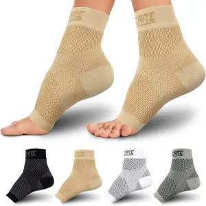 여성 및 남성용 Thoxcare 압박 양말 오픈 토 (1켤레) - 부종 아킬레스 건염 발뒤꿈치 발바닥 근막염 를