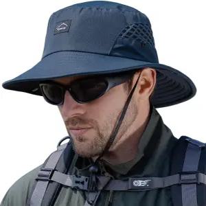 시렉 낚시 모자 남성 여성용 UPF50+ 와이드 브림 선 자외선 차단 하이킹 비치 버킷 여름 사파리