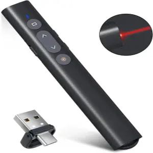 파워포인트 프레젠테이션 포인터용 USB-A/USB-C 클리커 무선 프레젠터 리모컨 Google 슬라이드 어드밴스터