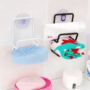 ( )거치대 수세미 흡착 1개(색상랜덤) 소품 주방 2단 흡착식 거치대 정리