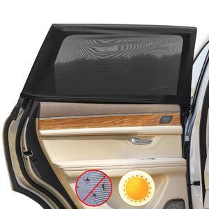 자동차 후면 창문 그늘, 2팩 스트레치 메시 가림막 태양 그늘 모기장 덮개 96% SUV, 태양빛 눈부심 방지, 자외선 감소, 개인정보 보호