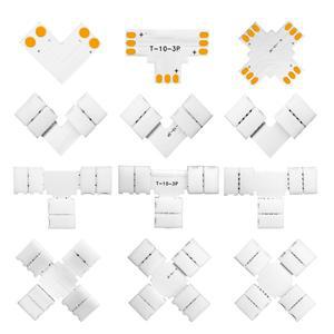 무료 납땜 LED 스트립 커넥터 L T X 모양 2PIN 코너 연결 10mm WS2811 5050 RGB 라이트 테이프