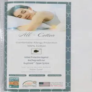 내셔널 알러지 프리미엄 100 면 지퍼 바디 베개 커버 - 20 x 60 흰색 300 스레드 수 지퍼가 있는 저자극성
