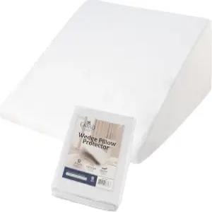 그랜드 폴리 코튼 지퍼 베개 보호대 - 웨지 커버 먼지 더브리스로부터 보호 싱글 유닛