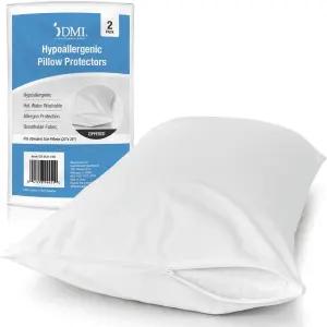 DMI(2팩) 프리미엄 저자극성 베개 커버 20인치 x 26인치 지퍼 케이스 표준 사이즈 보호제 통기성 및 먼지