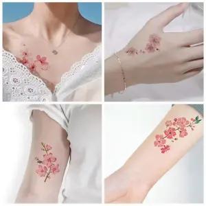 [비케이엠_62]꽃 레터링 패션스티커 문신 스티커 30매 1P