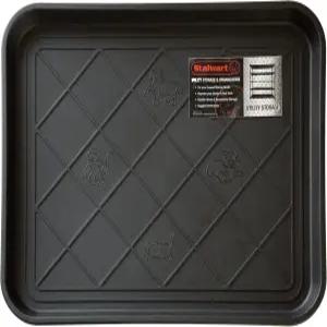 전천후 부츠 트레이 - 방수 플라스틱 머드 팬 반려동물 사료 Stalwart(블랙)의 출입구용 실외 또는 실내