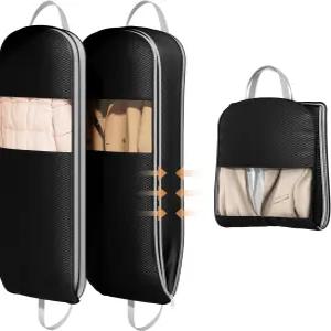 DIMJ 2 팩 43 옷걸이용 공간 절약 의류 가방 압축 지퍼 휴대용 손잡이와 창문 세탁 가능한 정장 옷 코트