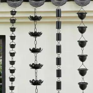 레인 체인 처마 일본식 빗물받이 지붕 배수 한옥 물받이