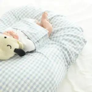 제이앤제나 수유 쿠션 커버분리 시트 체크 블루 9도