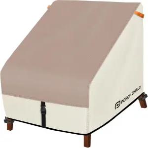 현관 방패 파티오 의자 커버 - 방수 야외 라운지 딥 시트 잔디 28W x 30D 28H 인치 라이트 탄 카키