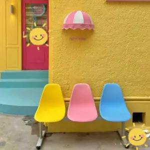 플라스틱 정류장 대기 의자 신호등 야외 벤치 체어 야구장 웨이팅