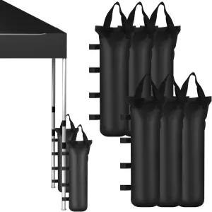 6팩 캐노피 무게 샌드백 블랙 168파운드 대형 지지 프레임 고정 방풍 백 즉각적인 야외 햇볕 대피소 파티오