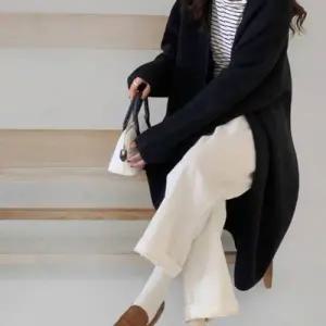 롱 가디건 여성 베이직 노단추 로브 아우터