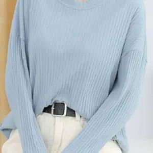 여성 골지 티셔츠 가벼운 루즈핏 캡 긴팔티