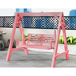 야외 원목 그네 흔들의자 핑크 정원 카페 포토존 감성