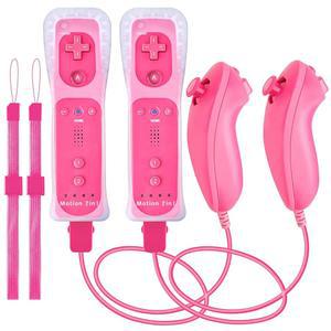 DTianSir 2팩 플러스 Wii 리모컨 넌척 내장 U 콘솔과 호환 핑크