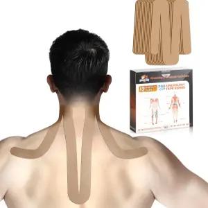 어깨와 목을 위한 운동학 테이프 12 카운트 목 프리컷 KTQUICK 오리지널 면 방수 및 통기성 지지를 탄력
