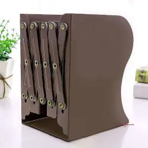 심플 스틸 접이식 자바라 브라운 책꽂이 책상pqr944