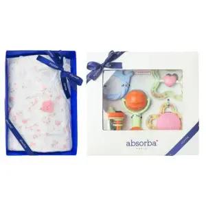 [갤러리아] (압소바출산,태교,귀여운배냇저고리세트)로지배냇슈트+5종딸랑이세트(A1B-10110SET)