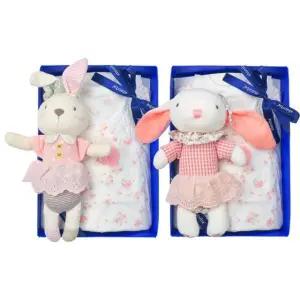 [갤러리아] (쌍둥이출산,태교,배냇저고리세트)로지배냇슈트두벌+토끼딸랑이세트(A1B-10110SET)