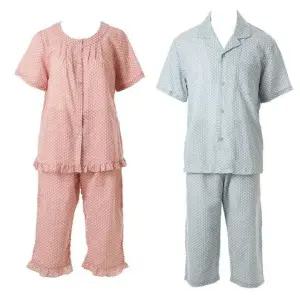 [갤러리아] 커플]와코루 시원한 면레이온 안개꽃나염 여름파자마[WPA7181M WPA7181W]