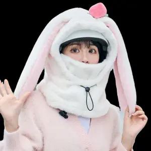 스노우보드헬멧커버 후드 토끼 일체형 목도리