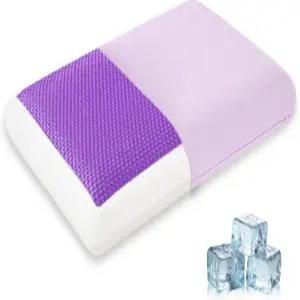 수면을 위한 쿨링 베개 리버서블 커버가 있는 젤 메모리 폼 측면 등 위 수면자를 목 지지대 탈착식 및